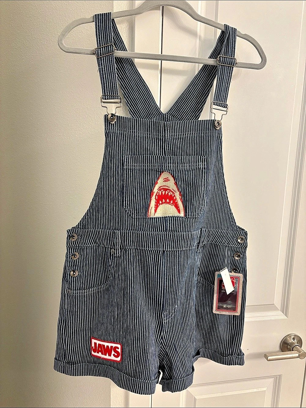 Universal Studios Her Universe Jaws 50th Anniversary Striped Overalls, BNWT